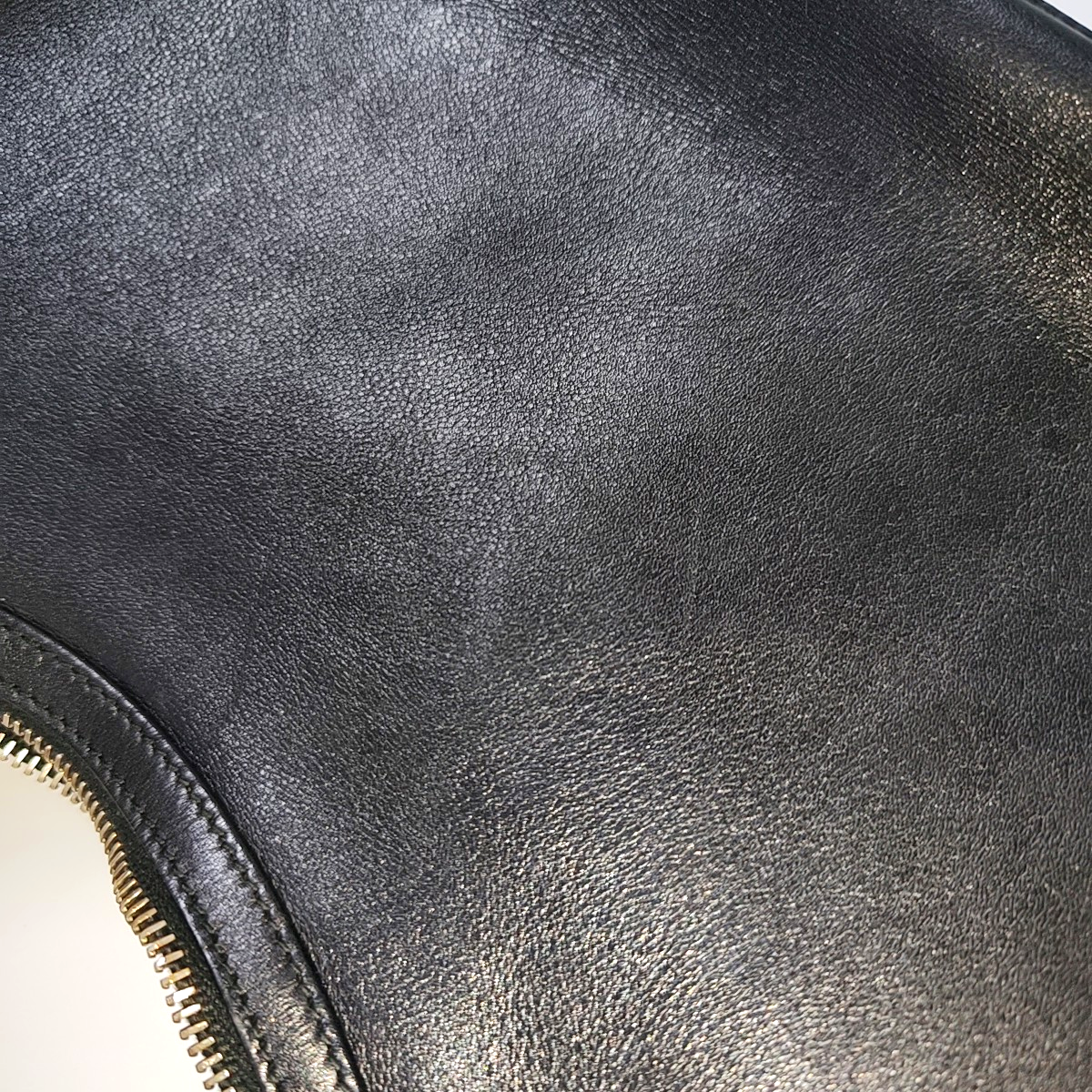 GUCCI Black Leather Single Shoulder Bag Silver Hardware Removable shoulder strap-(SKU)-938237426