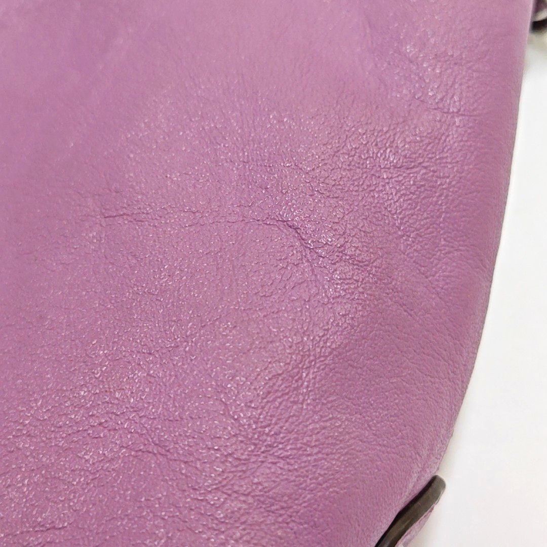 COACH Purple Leather Shoulder Bag Silver Hardware Vintage model-(SKU)-939951061