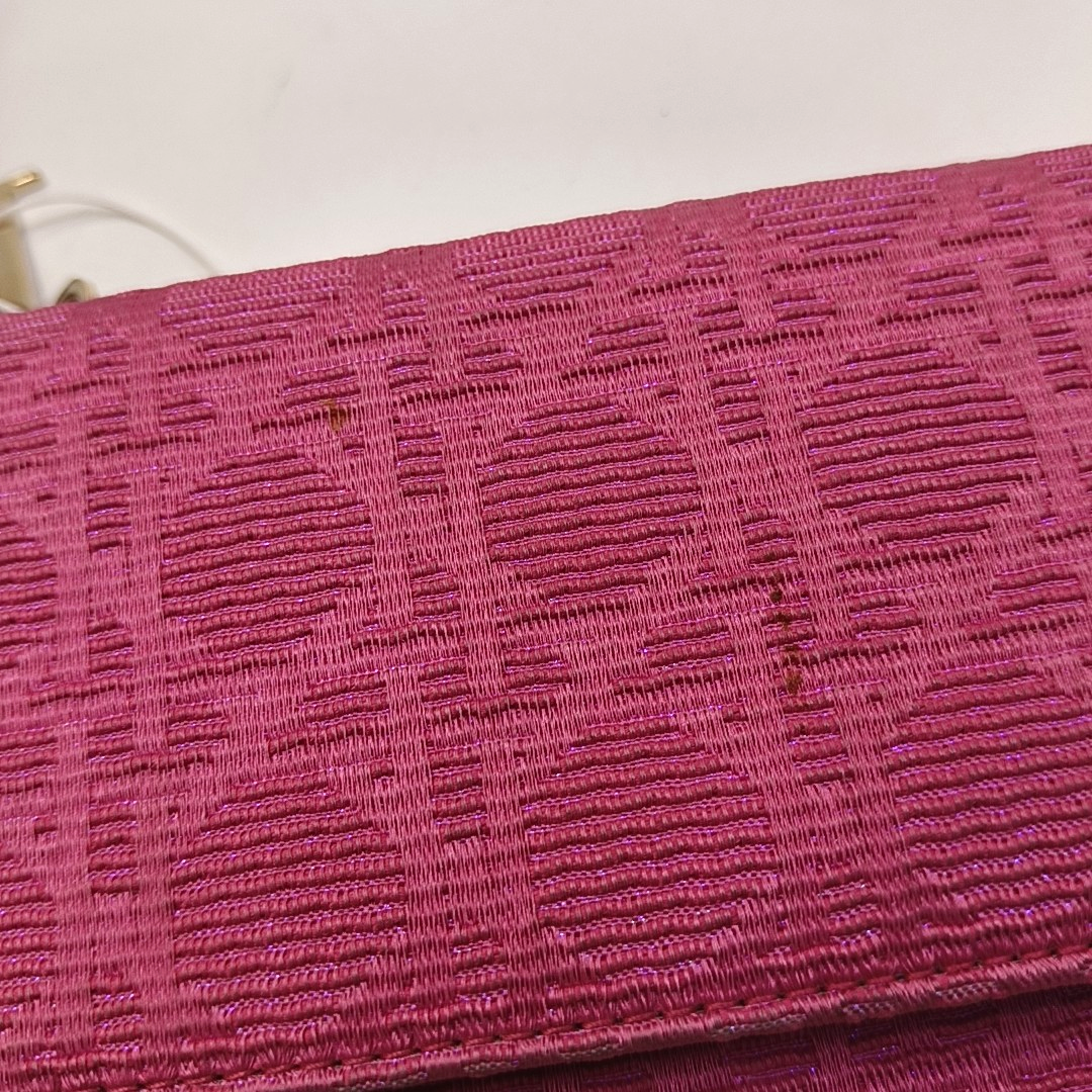DIOR Fuchsia Fabric Wallet Golden hardware-(SKU)-959328044