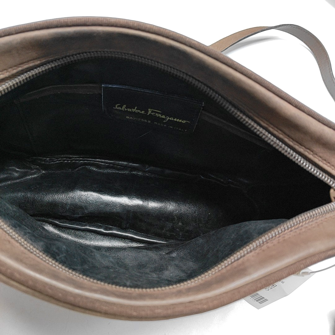 FERRAGAMO Vara Brown Leather Crossbody Single Shoulder Bag Golden hardware-(SKU)-944711429