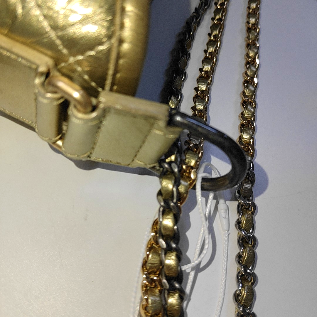 CHANEL GABRIELLE Small Size Gold Calfskin Quilted Crossbody Shoulder Bag Gold Hardware 25 Clasp Removable Strap-(SKU)-934408263