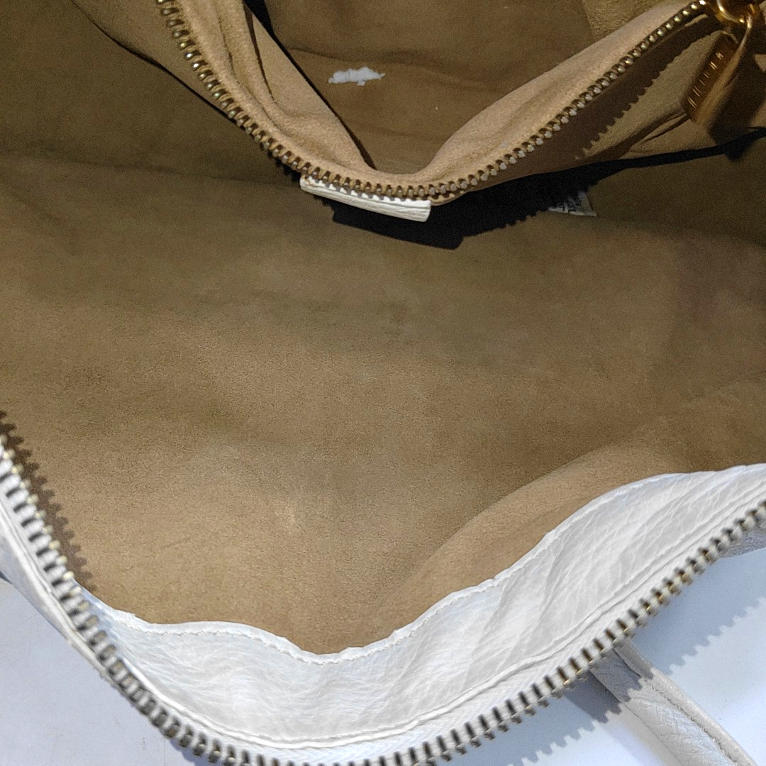 CELINE Tote bag White Leather Handbag Golden hardware-(SKU)-935410118