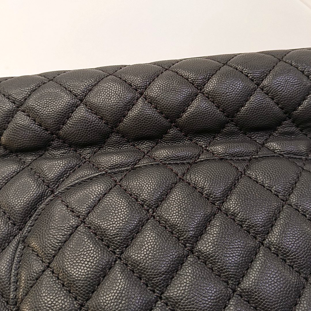 CHANEL COCO HANDLE Large Dark Grey Calfskin Quilted Shoulder Bag Tote Bag Crossbody Ruthenium Hardware 21cm-(SKU)-959419122