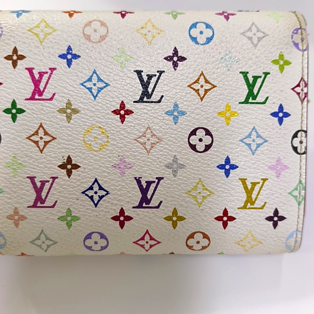LOUIS VUITTON KOALA White Tricolor Coated Canvas Monogrammed Wallet Golden hardware-(SKU)-960507858