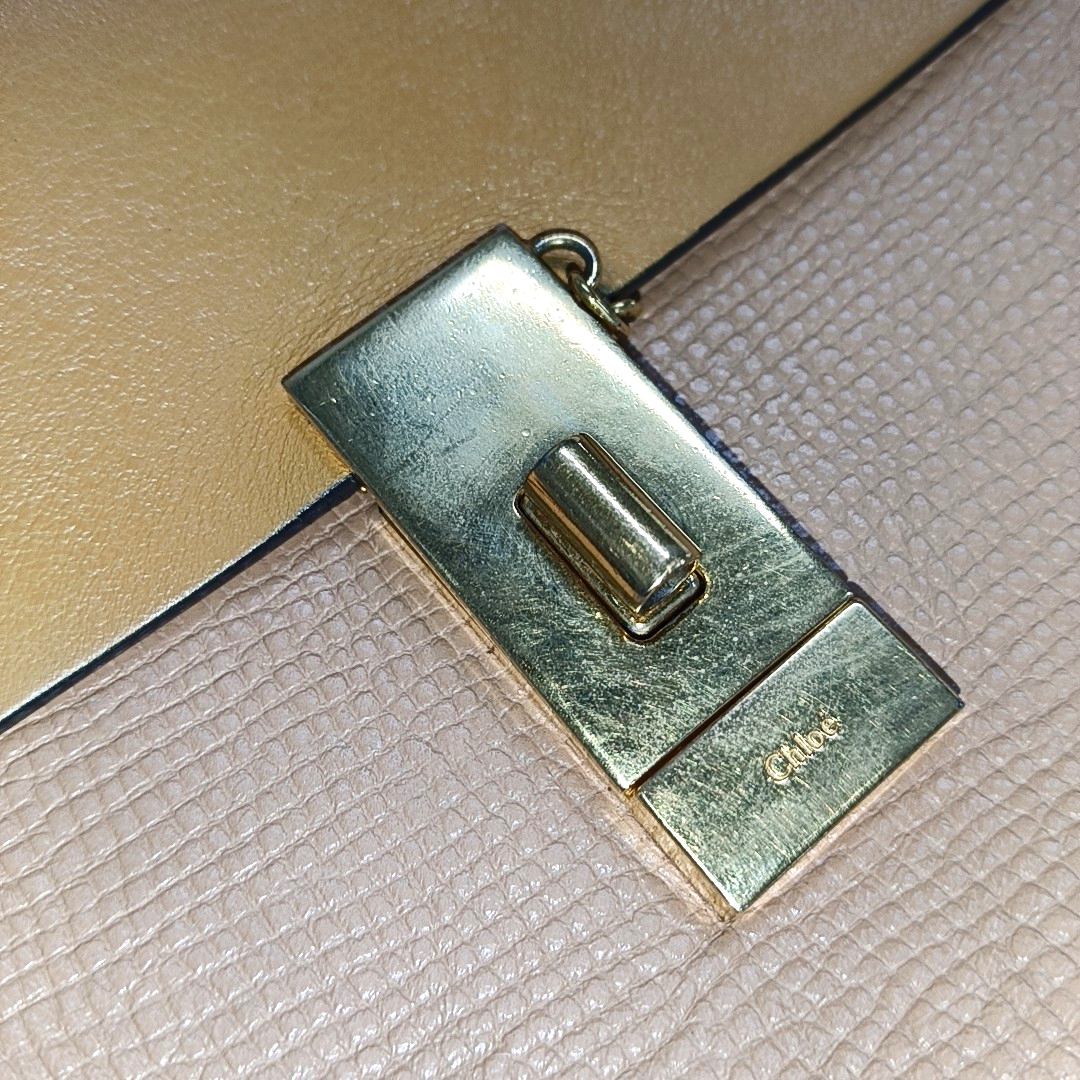 Chloé Drew mini Nude Pink Cowhide Piggy Bag Crossbody Bag Single Shoulder Bag Golden hardware-(SKU)-929848200
