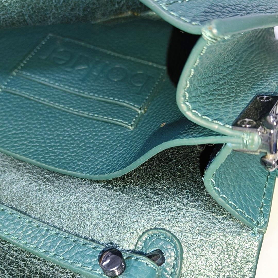 Botkier Dark Green Leather Single Shoulder Bag Handbag Crossbody Silver Hardware shoulder straps-(SKU)-942034338