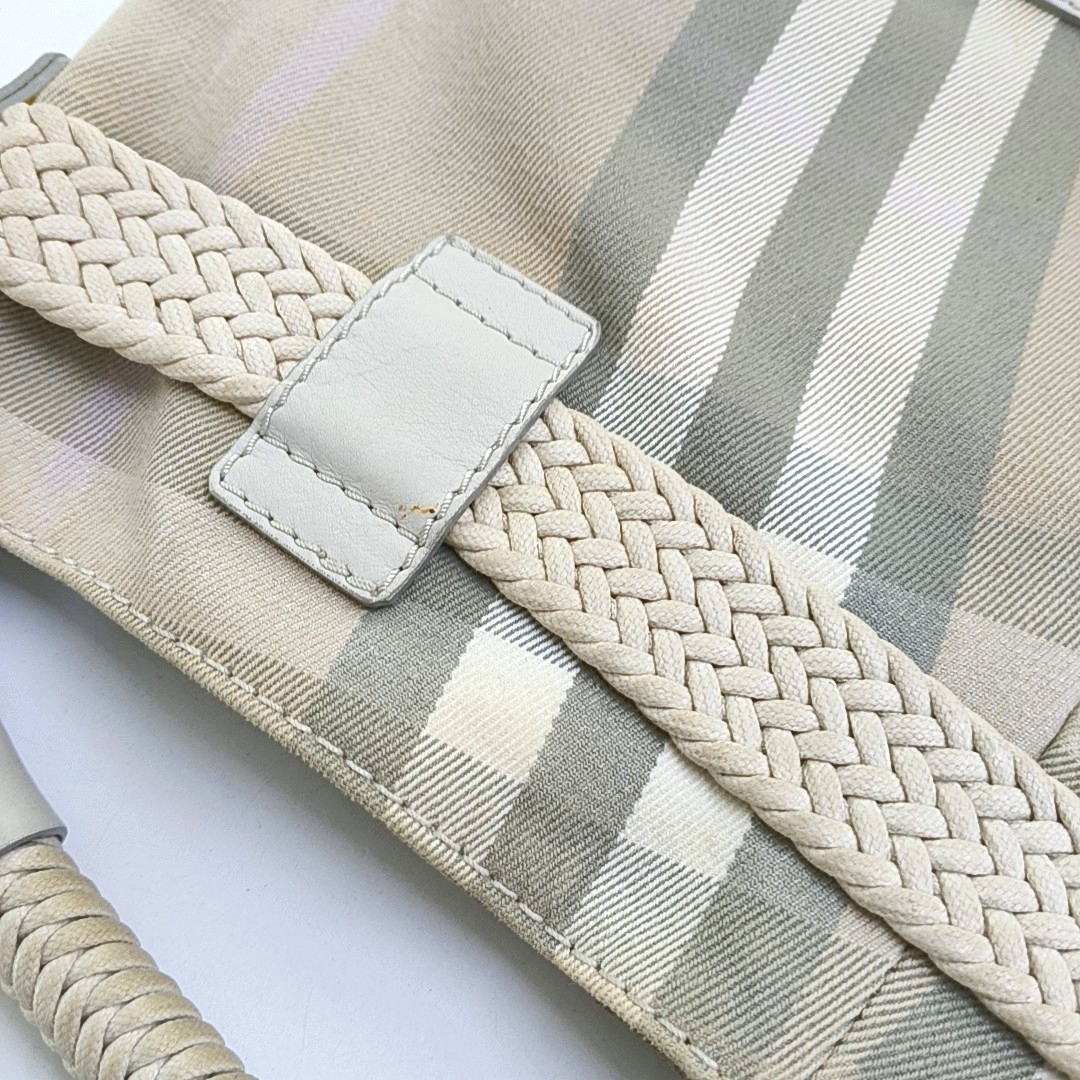 BURBERRY Beige Canvas Handbag Black hardware-(SKU)-950668456