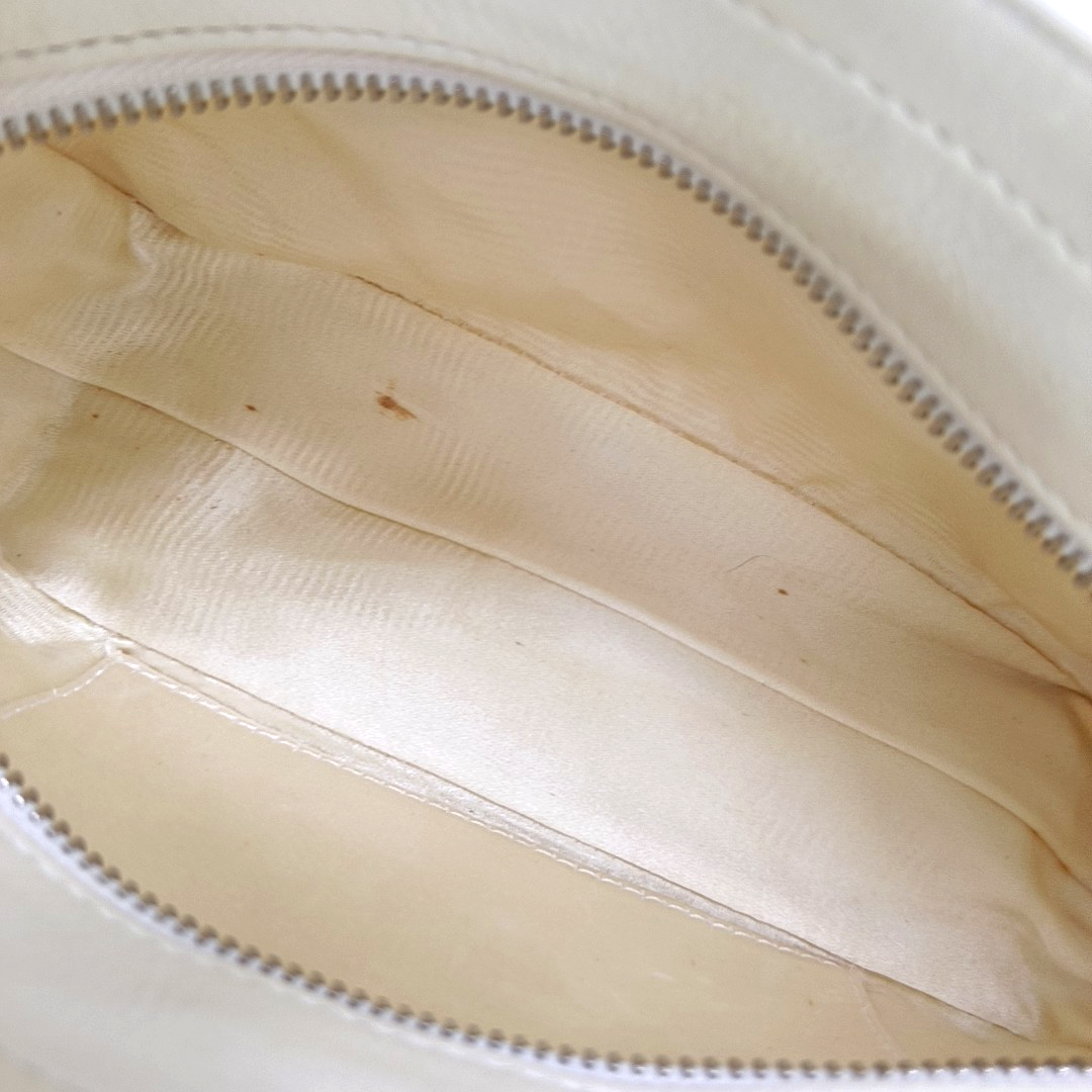 CELINE BOOGIE Beige Satin Studs Handbag Silver Hardware-(SKU)-950400052