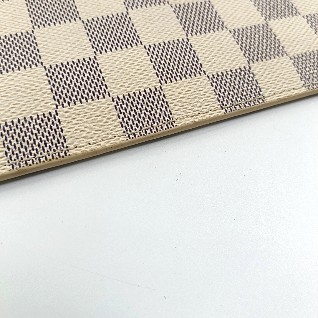 LOUIS VUITTON NEVERFULL Large size White Coated Canvas Checkered Shopping Bag Handbag Golden hardware-(SKU)-955820741