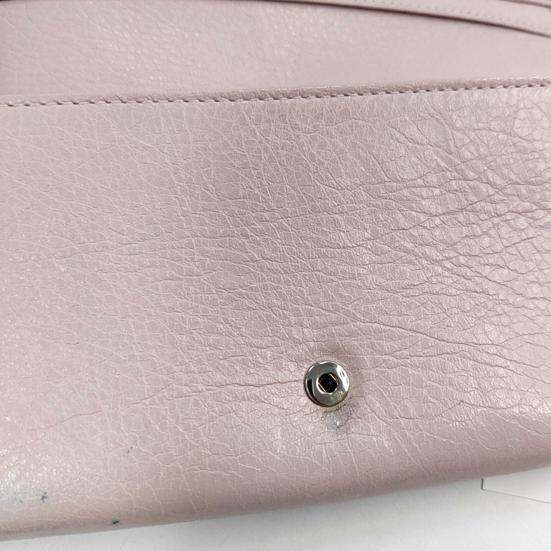 BALENCIAGA Classic City Light Pink Lamb Leather Stud Biker Wallet Silver Hardware-(SKU)-954228884