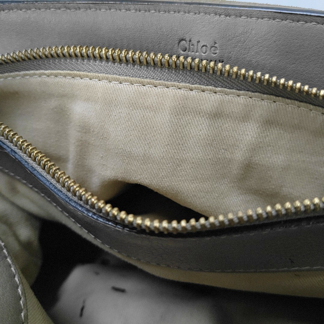 Chloé Faye Medium size Grey Cowhide Single Shoulder Bag Tote Shoulder Bag Crossbody Bag Golden Silver Hardware Removable shoulder strap-(SKU)-939956947