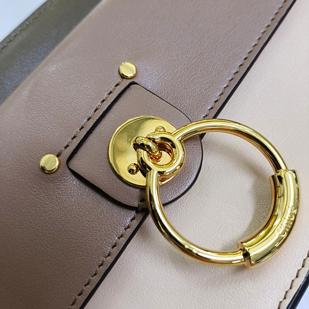 Chloé Tess Small size Red Leather Crossbody Bag Golden hardware Removable shoulder strap-(SKU)-956514791