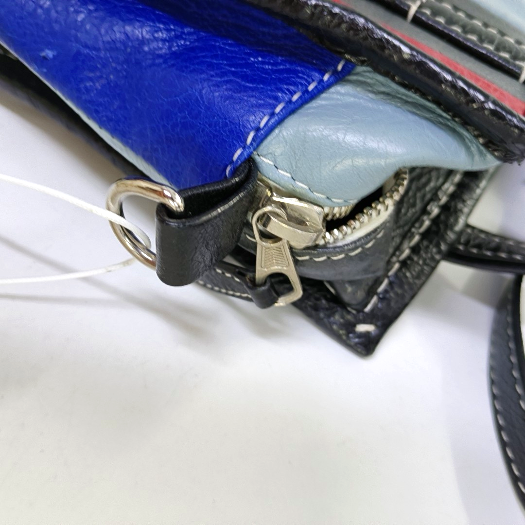 BALENCIAGA Bazar XXS Multicolor Sheepskin Single Shoulder Crossbody Handbag Silver Hardware Removable shoulder strap-(SKU)-952423256