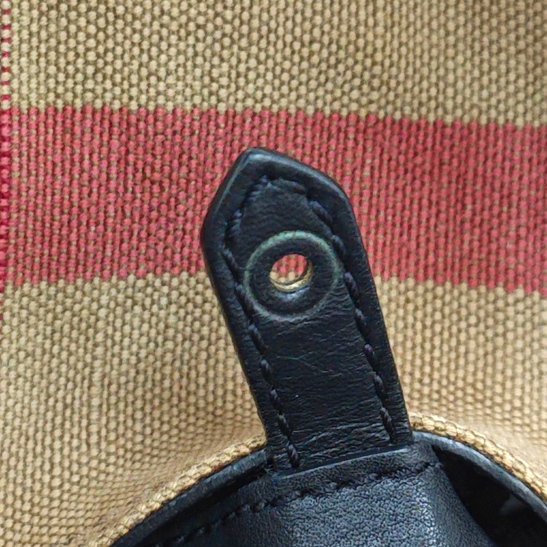 BURBERRY Ashby Medium size Brown Canvas Single Shoulder Bag Tote Sling Ruthenium color hardware Pouch detachable shoulder strap-(SKU)-14097455