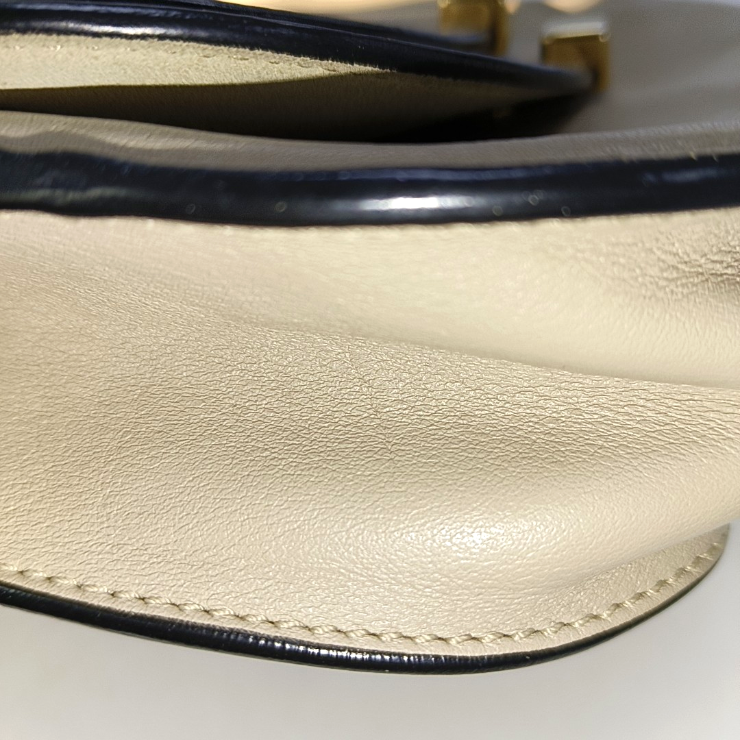 Chloé Georgia Light Gray Cowhide Crossbody Bag Golden hardware Removable shoulder strap-(SKU)-14414002