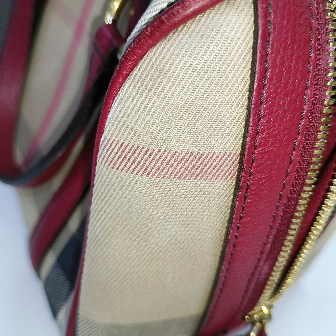 BURBERRY Alchester Brown Canvas Single Shoulder Bag Crossbody Bag Tote Bag Golden hardware Removable shoulder strap-(SKU)-929659819