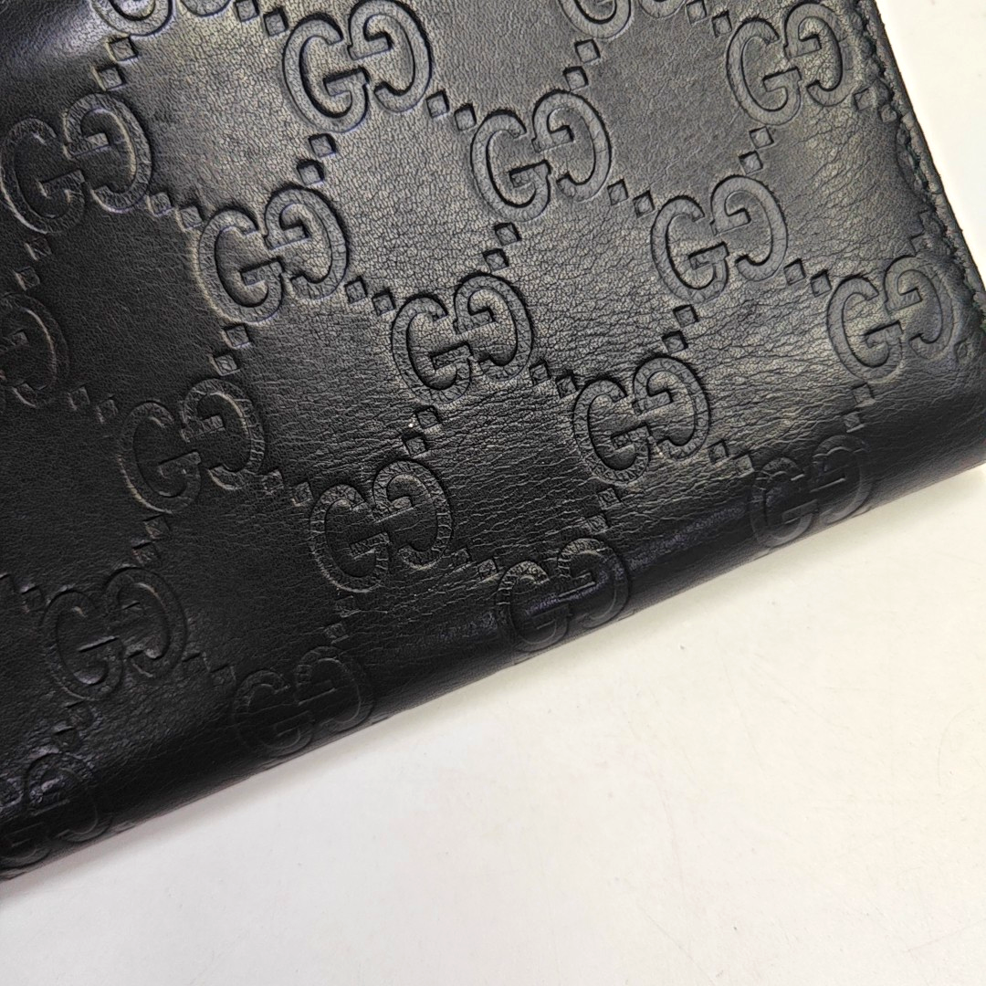 GUCCI SignatureBlack Cowhide Monogram Wallet-(SKU)-946474860