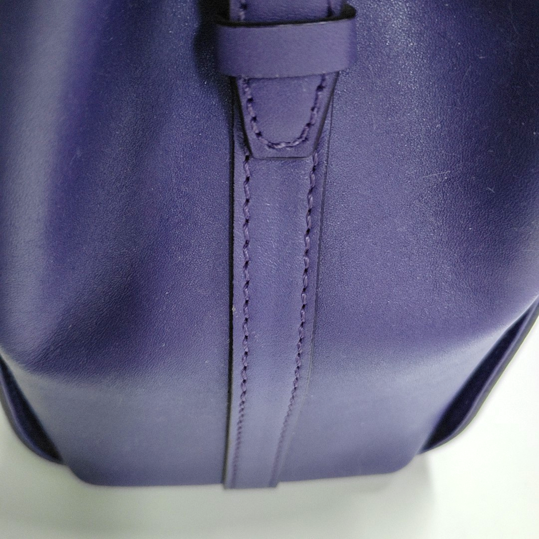 MCM Purple Leather Single Shoulder Bag Handbag Crossbody Bag Golden hardware Removable shoulder strap-(SKU)-14183353
