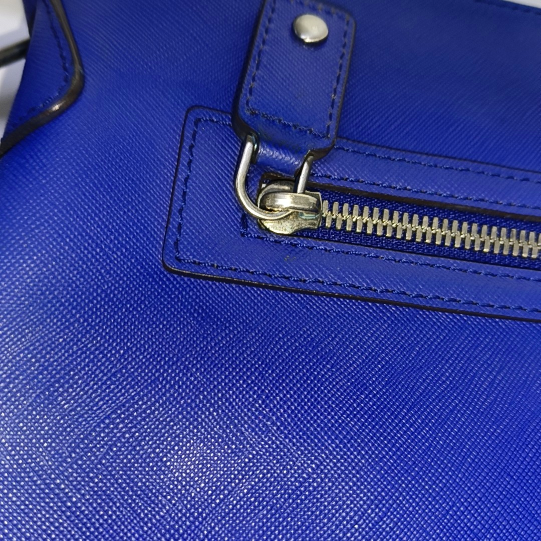 MCM Tote bag Blue Leather Shoulder Bag Silver Hardware-(SKU)-935896261