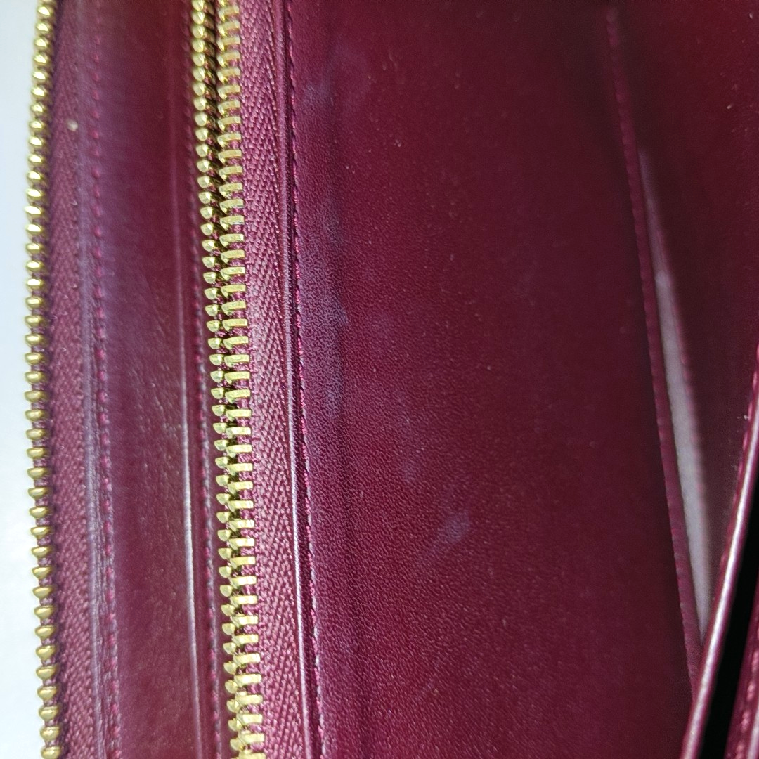 LOUIS VUITTON Burgundy Cowhide Monogram Embossed Wallet Golden hardware-(SKU)-956443743