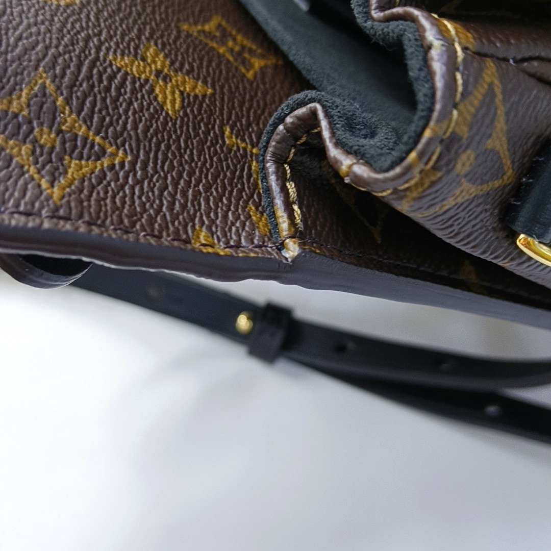LOUIS VUITTON MÉTIS Brown Coated Canvas Monogram Lock Bag Backpack Golden Hardware 2 Removable Shoulder Straps-(SKU)-956880001