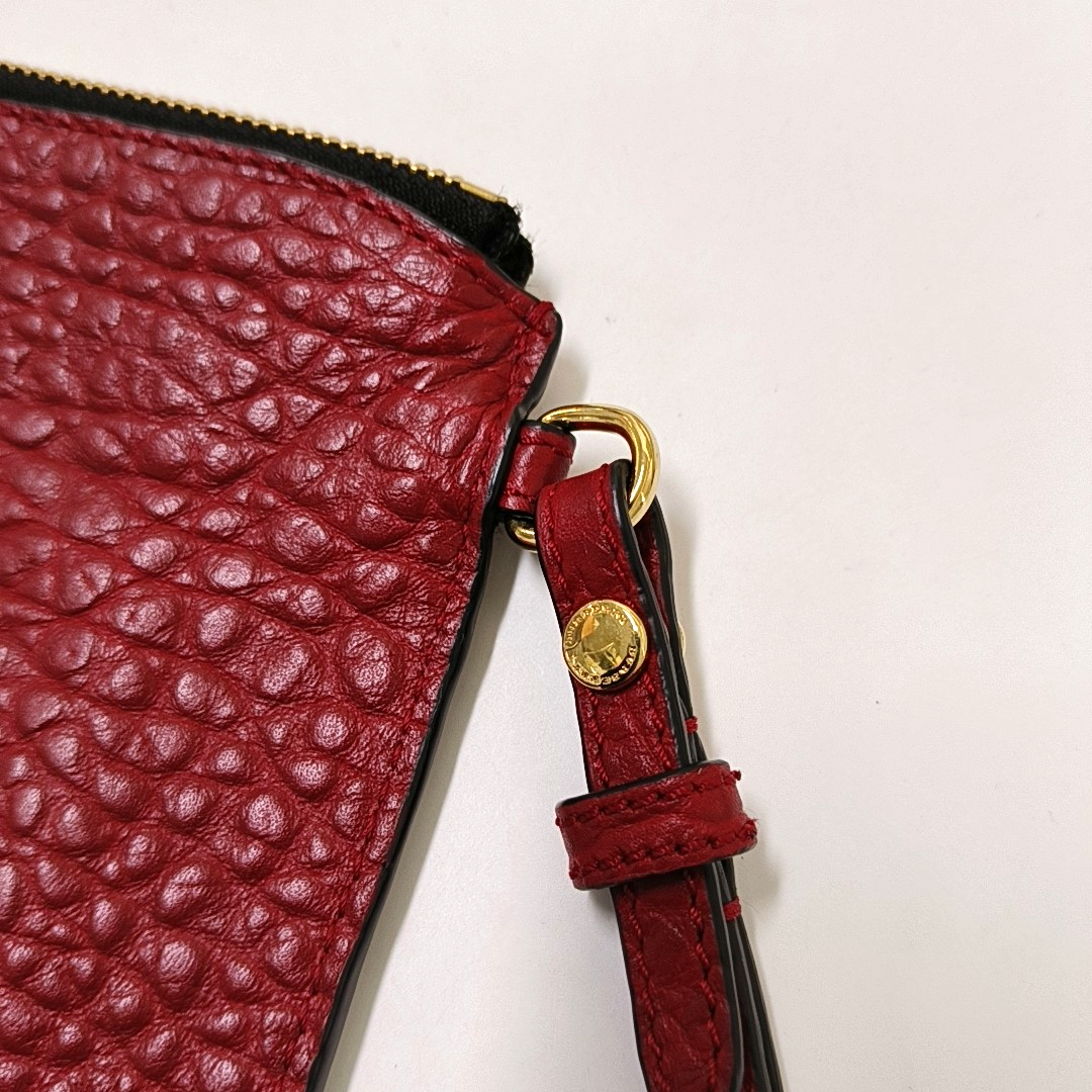 BURBERRY Clifton Red Cowhide Handbag Golden hardware-(SKU)-942447227