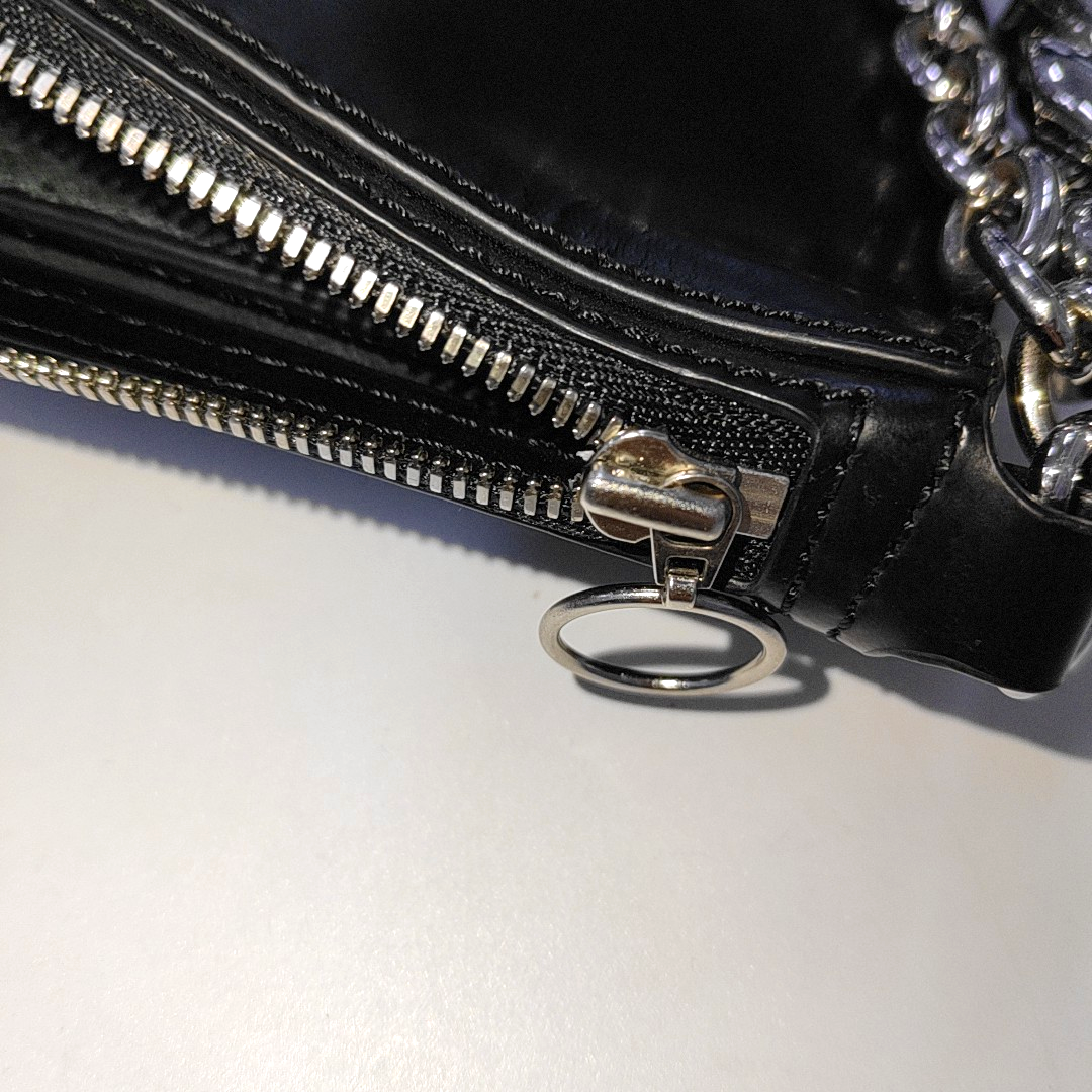 Kara Black Cowhide Single Shoulder Bag Tote Bag Silver Hardware-(SKU)-934780110
