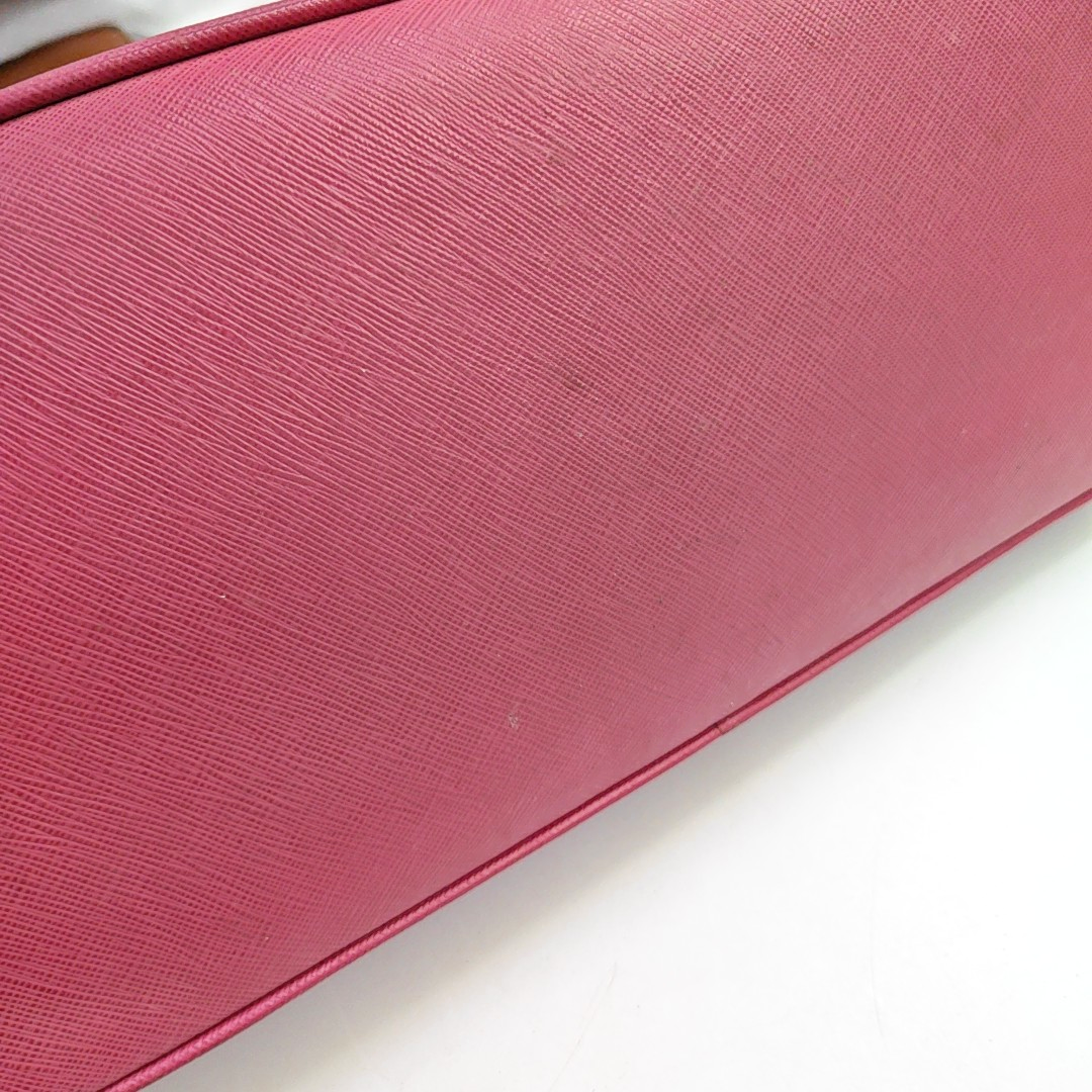 PRADA Galleria Extra Large Pink Cow Leather Logo Crosshatch Killer Bag Handbag Shoulder Bag Crossbody Golden hardware-(SKU)-946380877