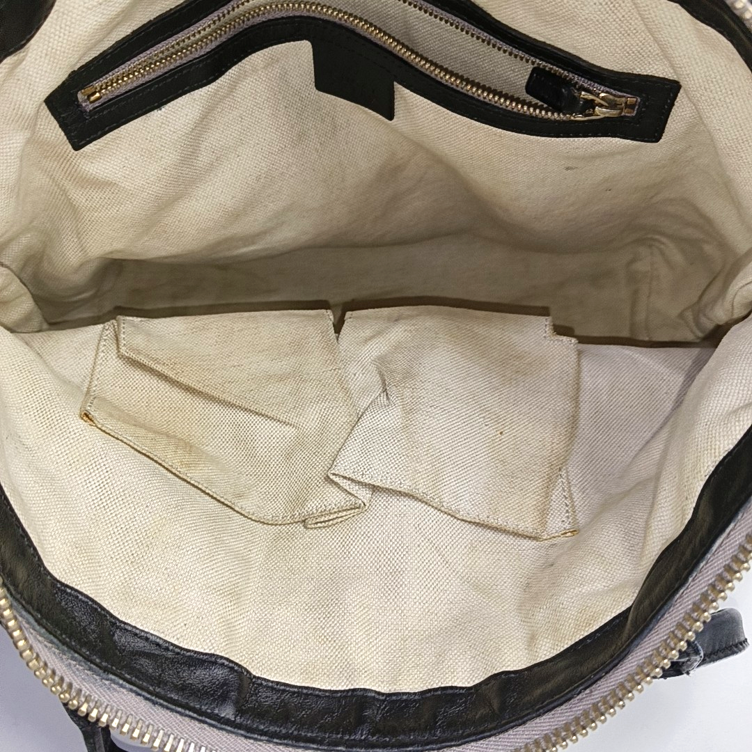 GUCCI Heart Bit Black Cowhide Monogrammed Tote Handbag Single Shoulder Bag Golden hardware Removable shoulder strap-(SKU)-944990688