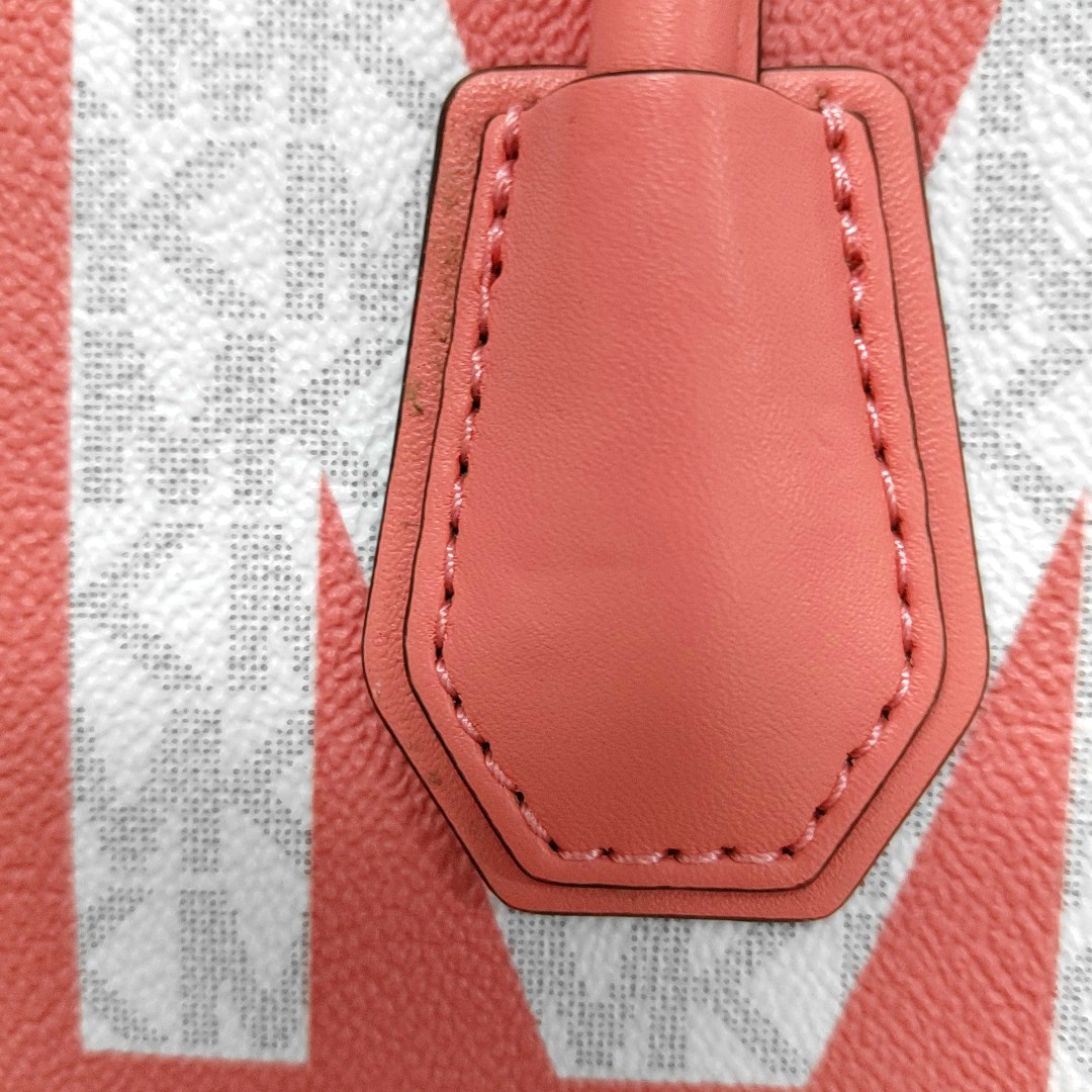 MICHAEL KORS Mercer Medium size Pink coated canvas vintage crossbody bag shoulder bag tote bag handbag Golden hardware Removable shoulder strap-(SKU)-14044791