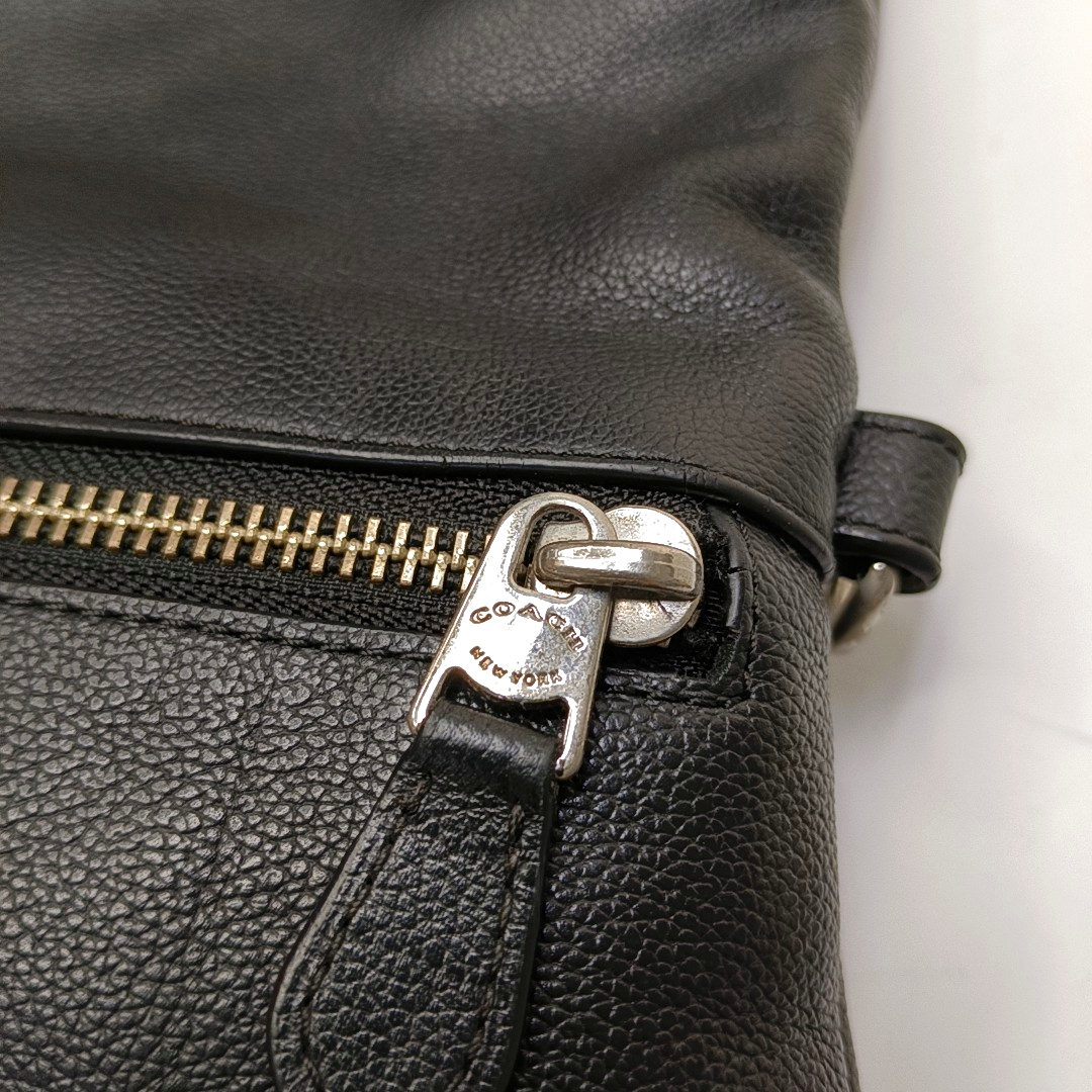 COACH Black Cowhide Single Shoulder Bag Sling Bag Tote Silver Hardware Removable shoulder strap-(SKU)-951940075
