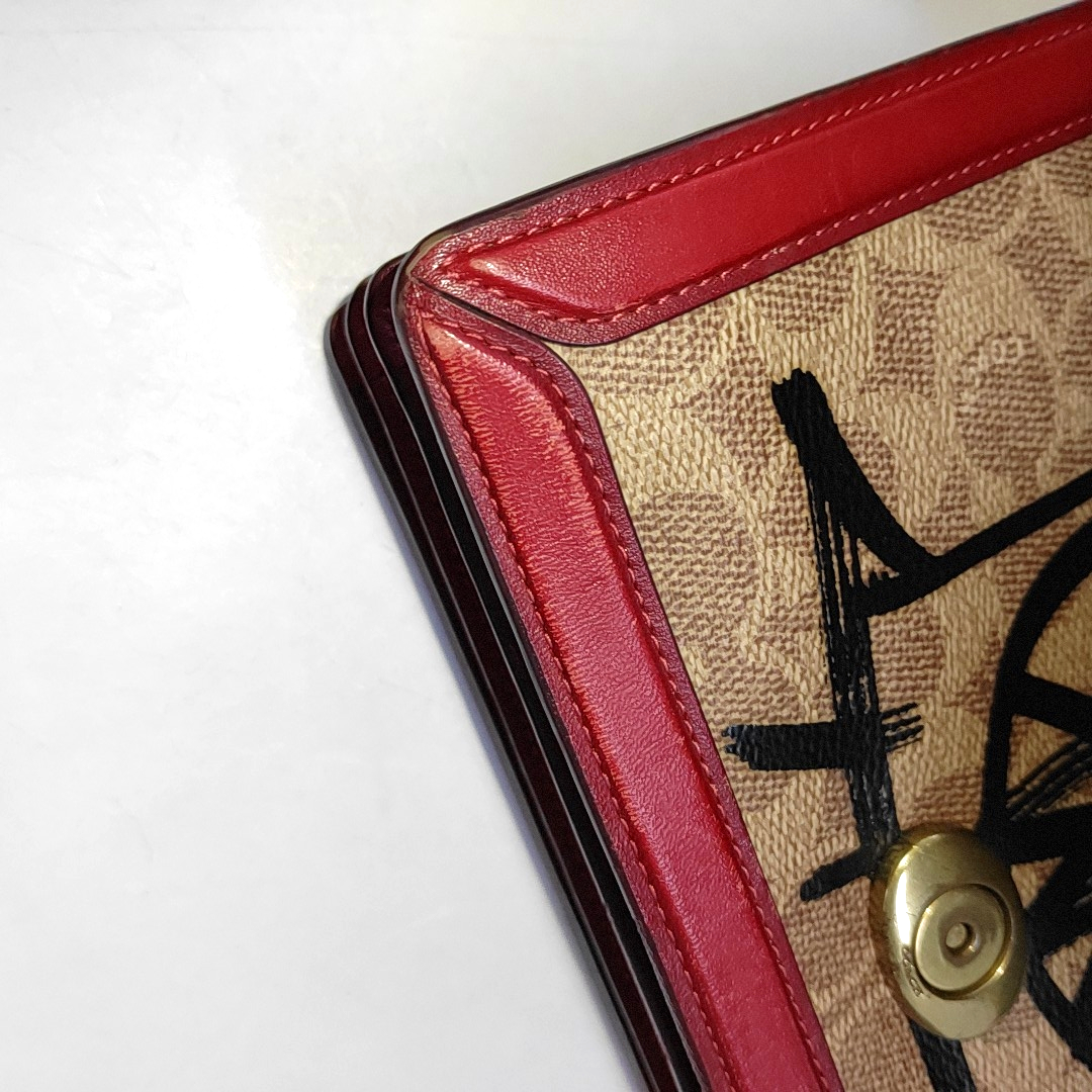 COACH Brown Coated Canvas Monogram Printed Crossbody Shoulder Tote Bag Single Shoulder Tote Bag Golden hardware Removable shoulder strap-(SKU)-940146721