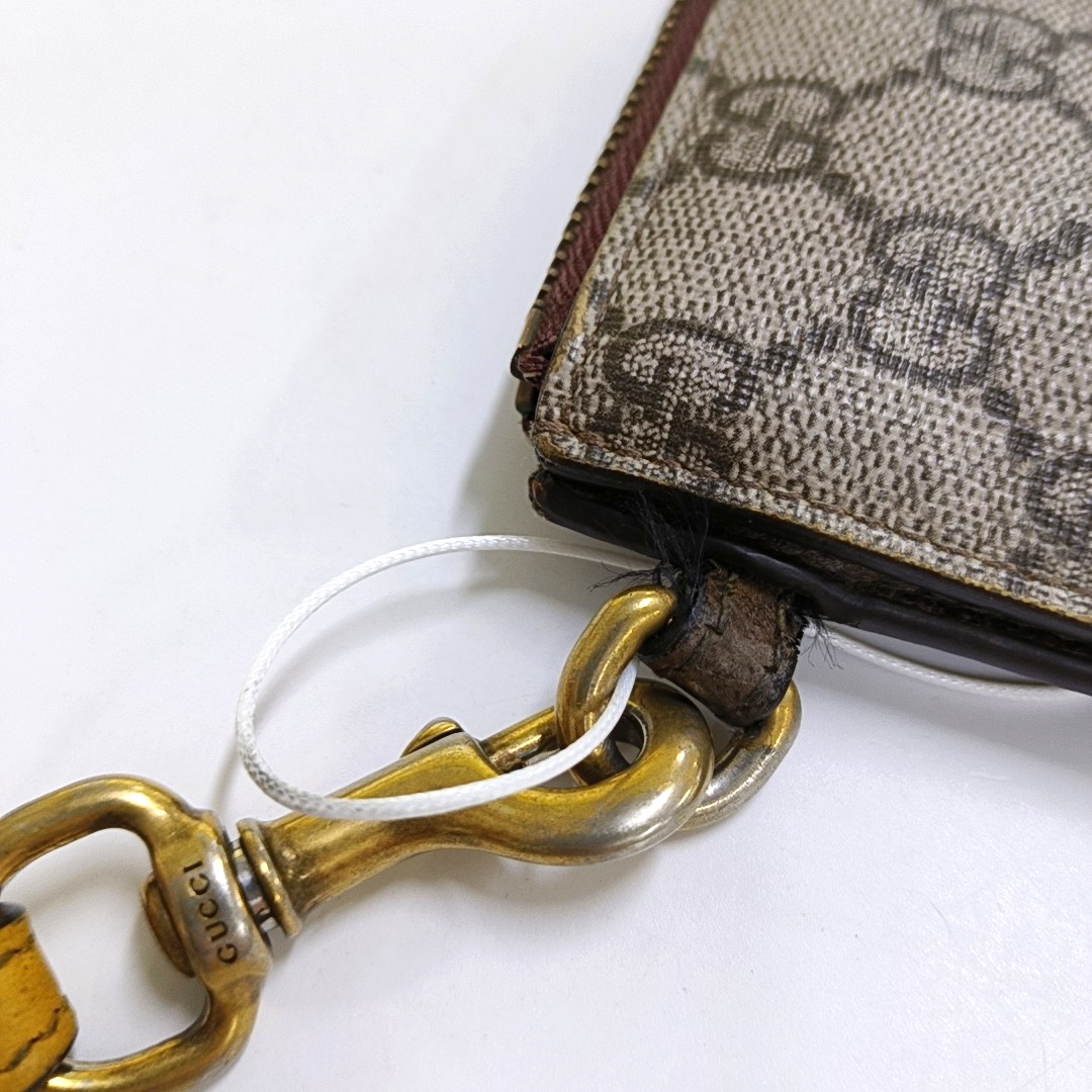 GUCCI Neo Vintage Khaki Coated Canvas Monogram Tiger Head Bag Clutch Golden hardware-(SKU)-946504003