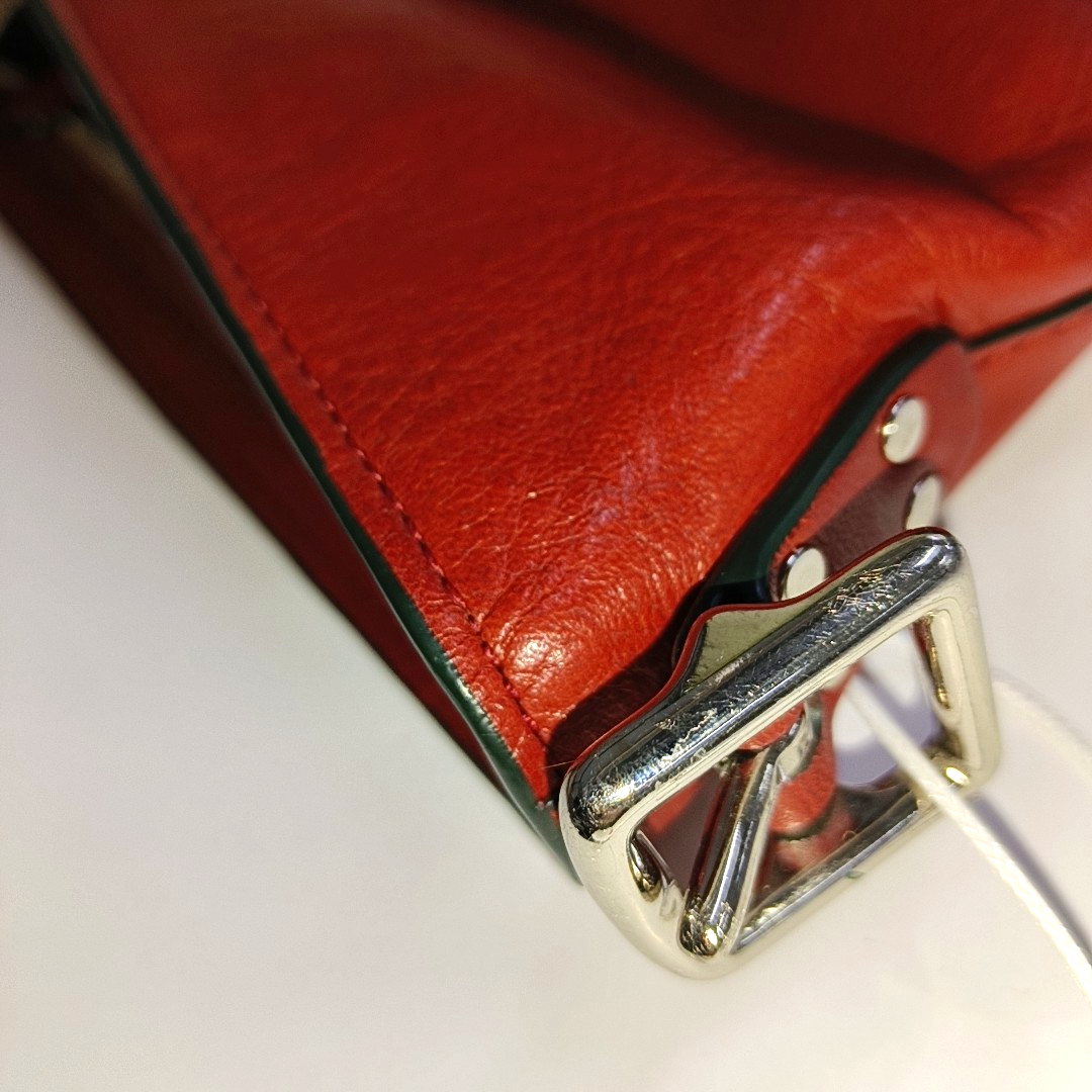 COACH DUFFLE Red Leather Carriage Shoulder Bag Silver Hardware Removable shoulder strap-(SKU)-939673565