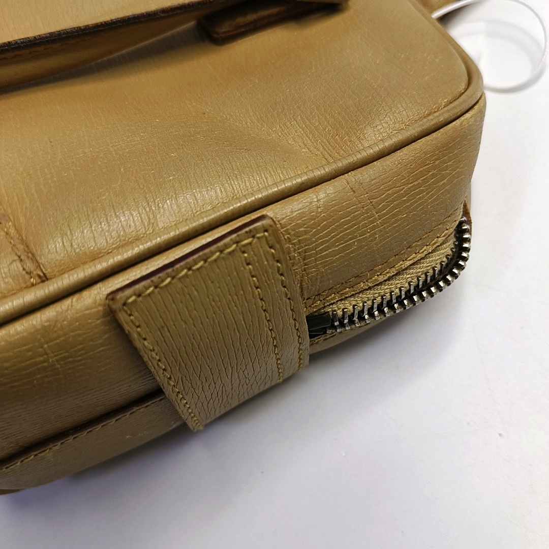 GUCCI Khaki Leather Tote Silver Hardware-(SKU)-945954036