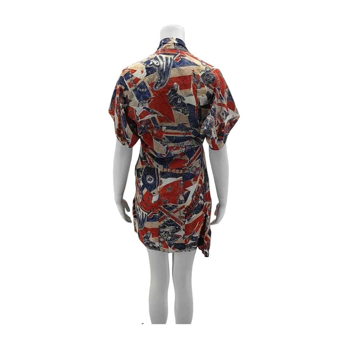 Alexander McQUEEN Mcode Summer Multicolor Silk Women's Short Sleeve Mid-Length Dress-(SKU)-14423847