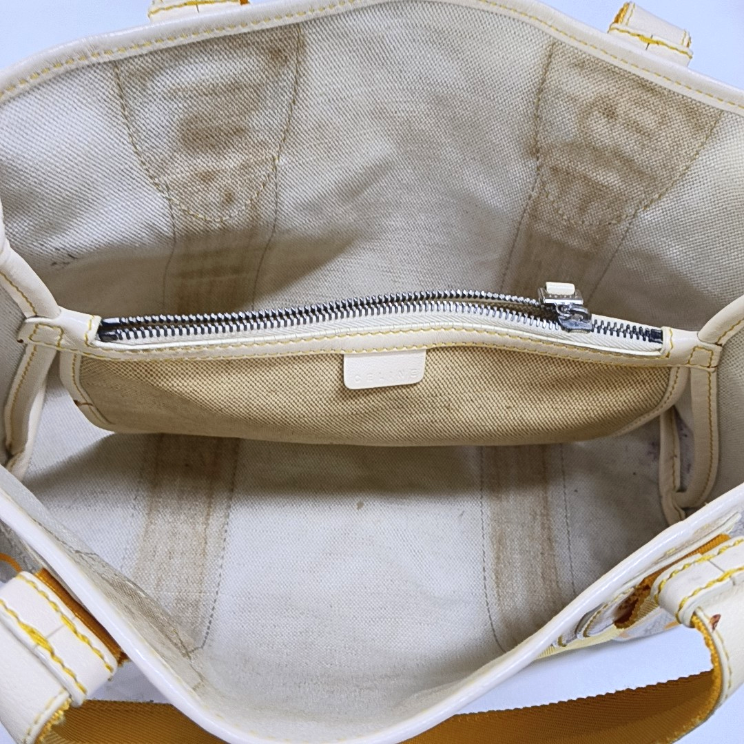 CELINE Tote bag Beige Coated Canvas Triumph Arch Handbag Single Shoulder Bag Silver Hardware-(SKU)-960503624