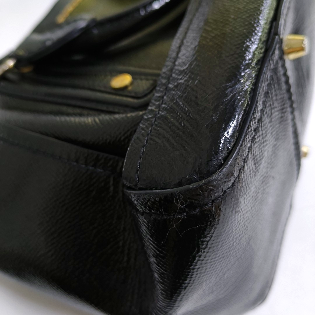 BURBERRY Somerford Black Leather Stud Single Shoulder Handbag Golden Silver Hardware Removable shoulder strap-(SKU)-960988293