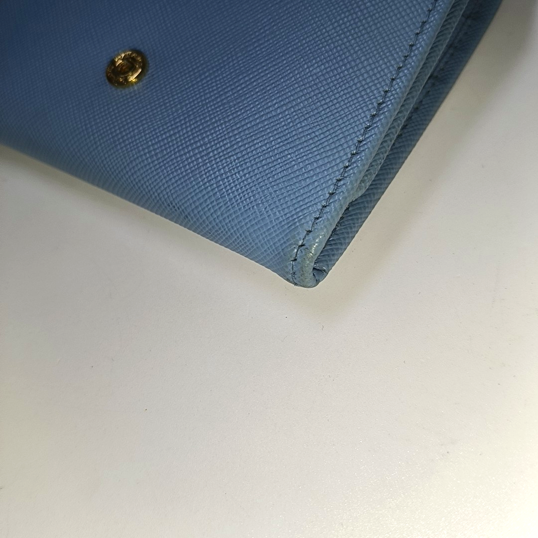 PRADA Small size Blue Leather Wallet-(SKU)-946563972