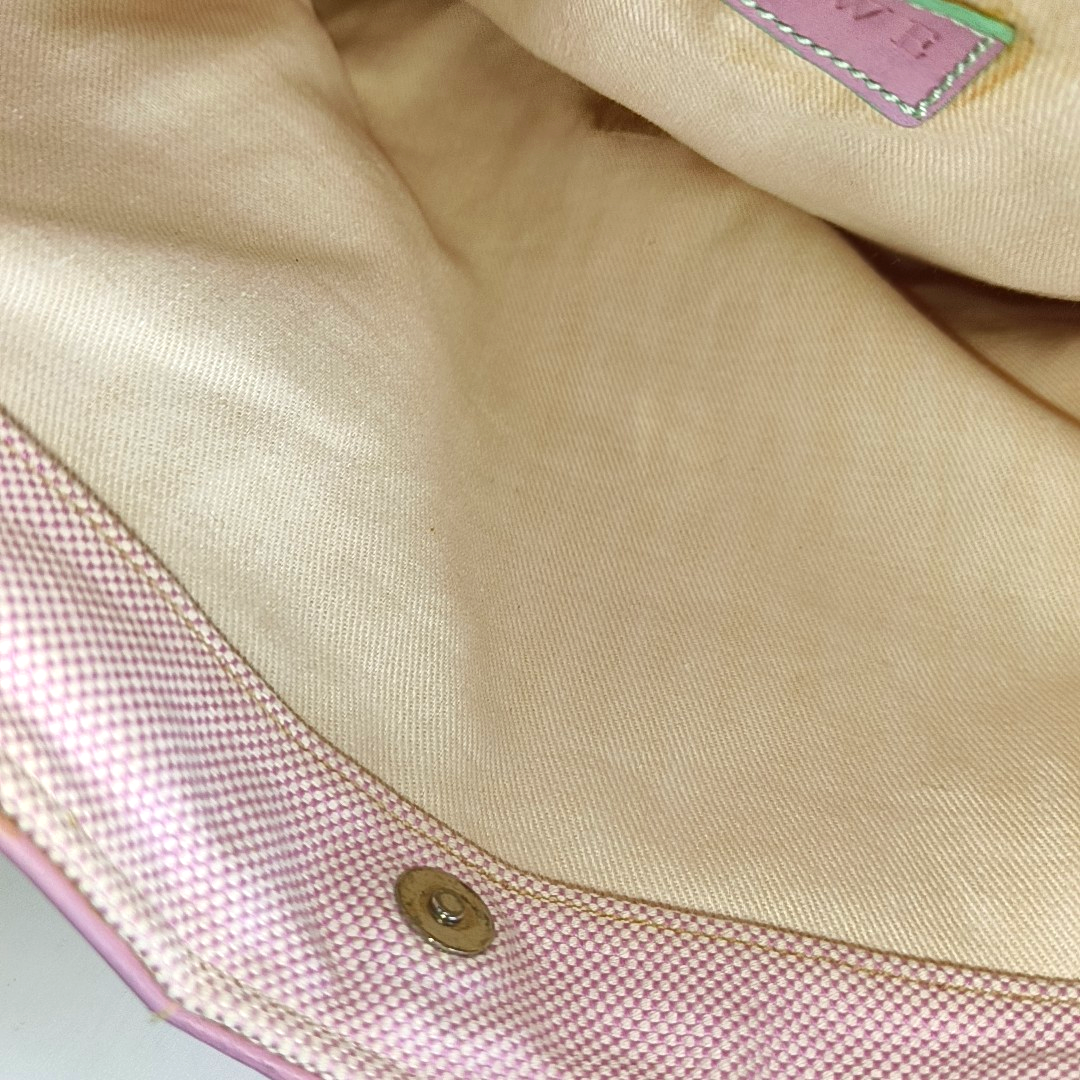 LOEWE Pink Fabric Single Shoulder Bag Handbag Silver Hardware-(SKU)-928609799