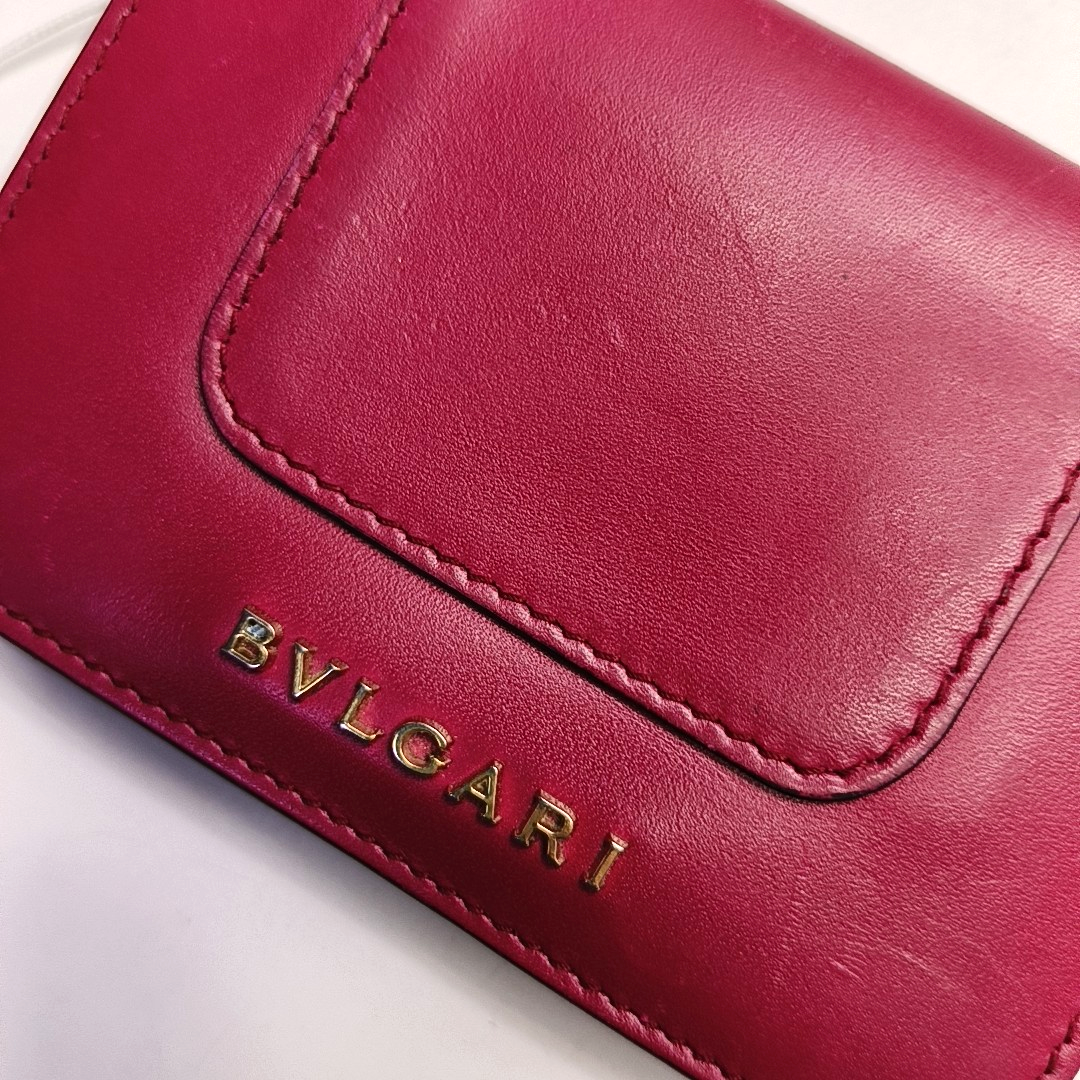 BVLGARI SERPENTI FOREVER Rose Red Leather Snake Head Wallet Gold Black White Green Hardware-(SKU)-949211003