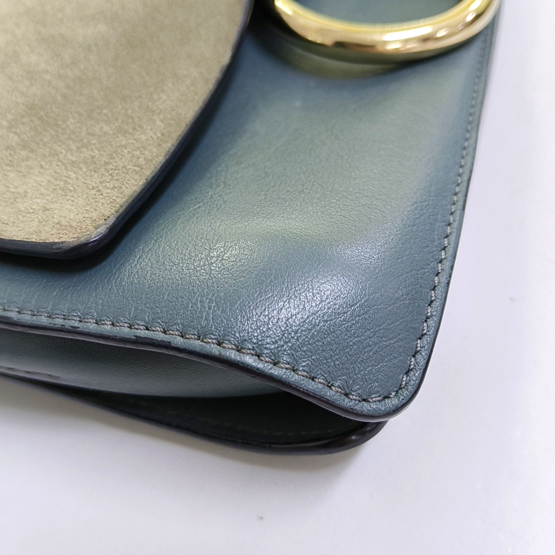 Chloé Faye Small size Haze Blue Calfskin Single Shoulder Bag Crossbody Bag Golden hardware-(SKU)-949108541