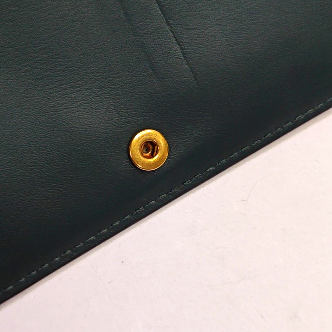 CELINE Green Cowhide Wallet Golden hardware-(SKU)-947043201