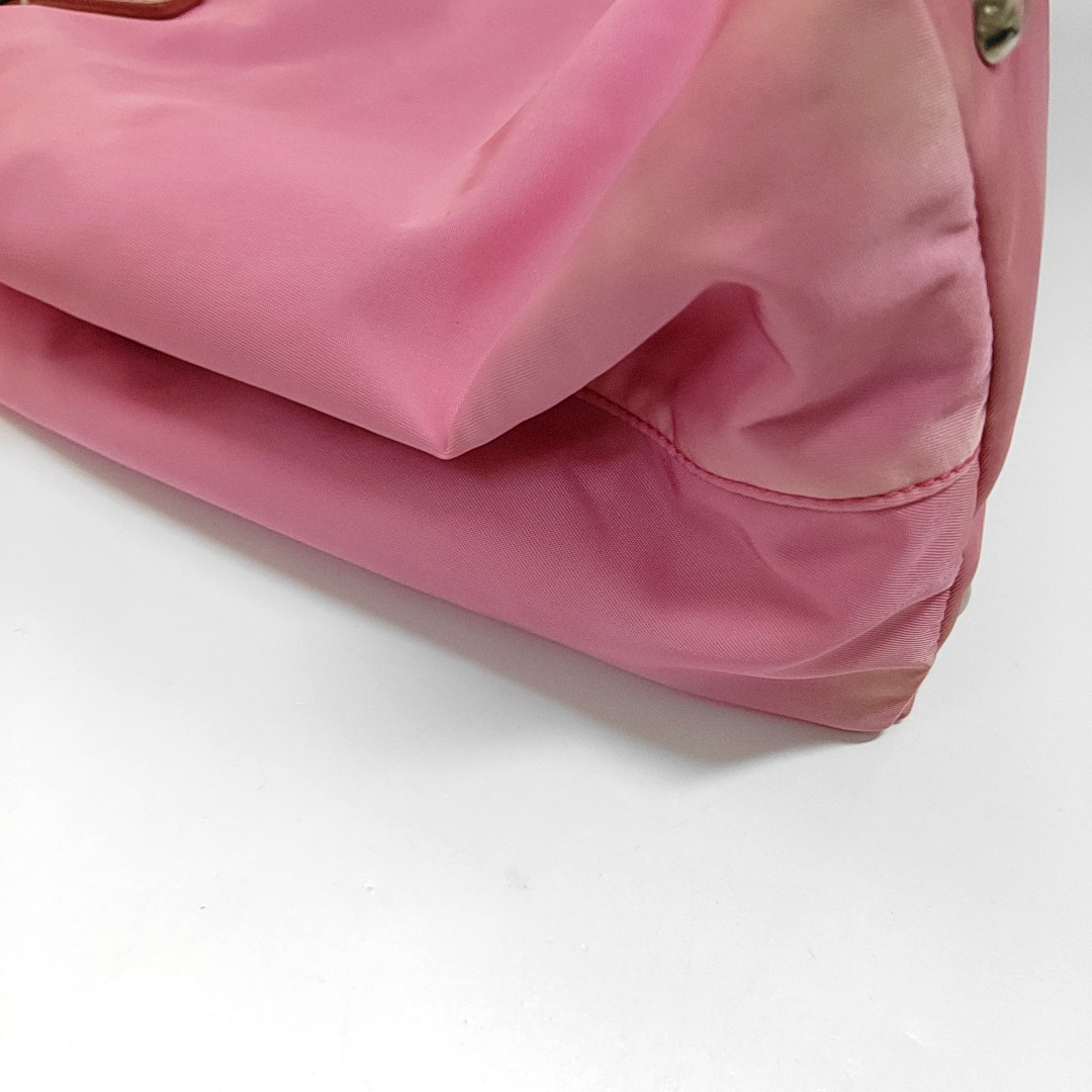 PRADA Tote bag Pink Nylon Logo Single Shoulder Bag Silver Hardware shoulder straps-(SKU)-957386735