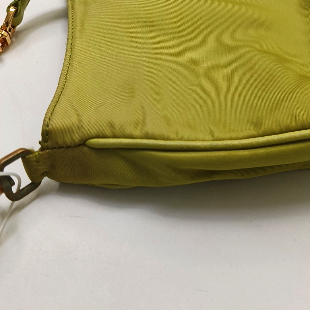 PRADA Green Nylon Logo Shoulder Bag Golden hardware-(SKU)-955381883