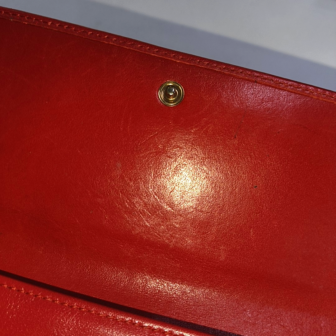 FERRAGAMO Red Leather Wallet Golden hardware-(SKU)-940253959