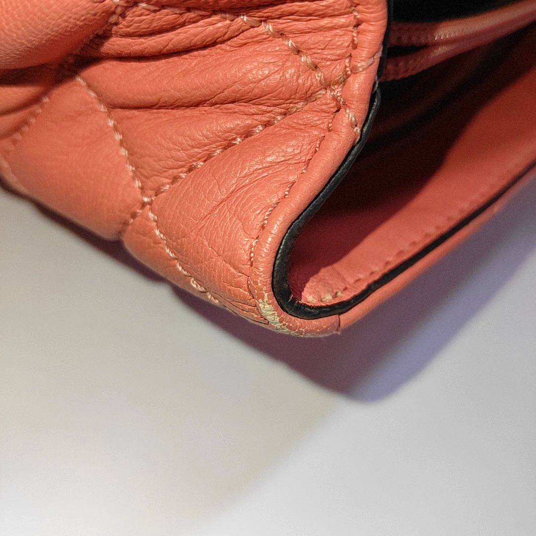 MICHAEL KORS Sloan Orange-pink cowhide quilted crossbody bag/shoulder bag/handbag Golden hardware-(SKU)-932342596