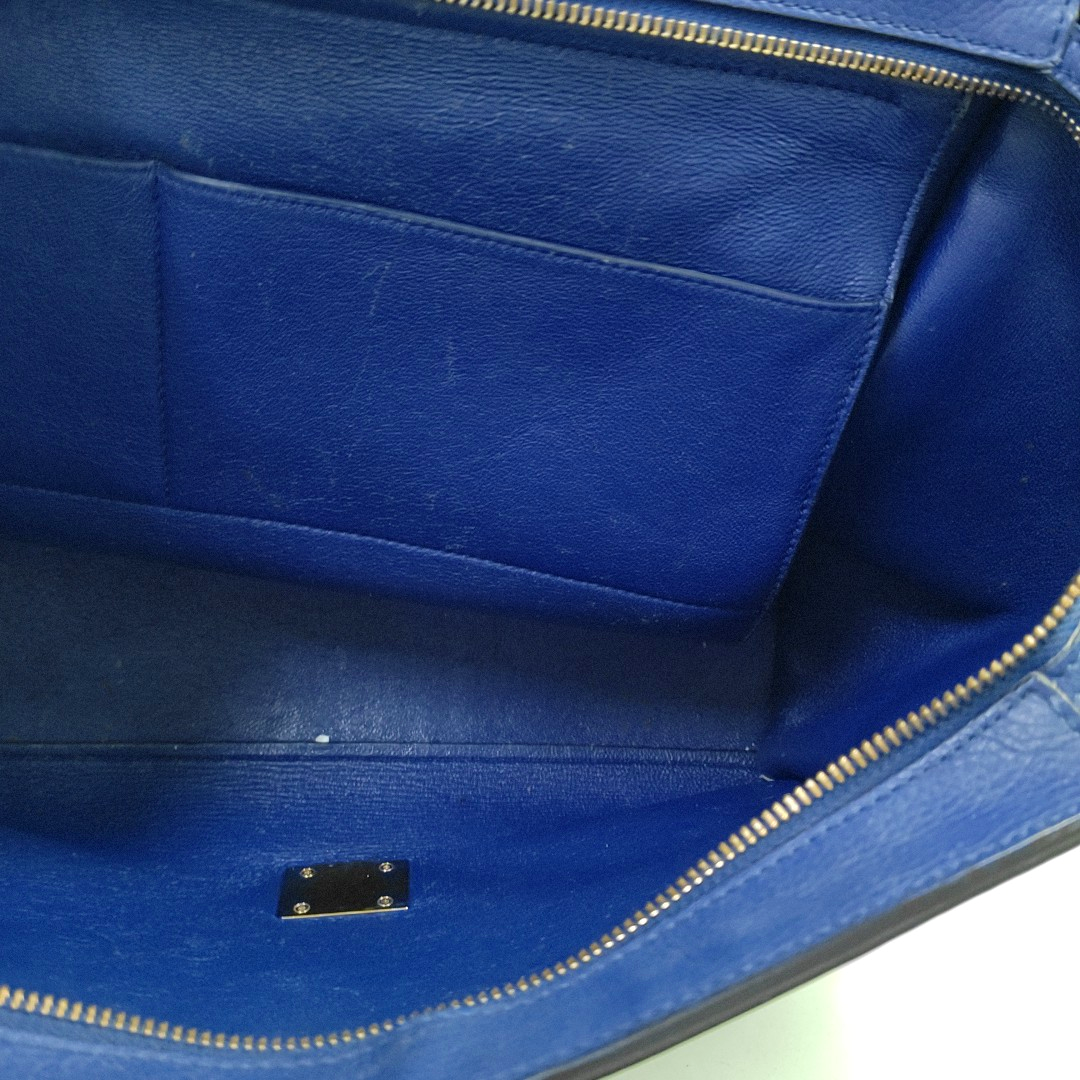 CELINE TRAPEZE Medium size Dark Blue Cowhide Swing Bag Single Shoulder Bag Handbag Golden hardware Removable shoulder strap-(SKU)-955832797