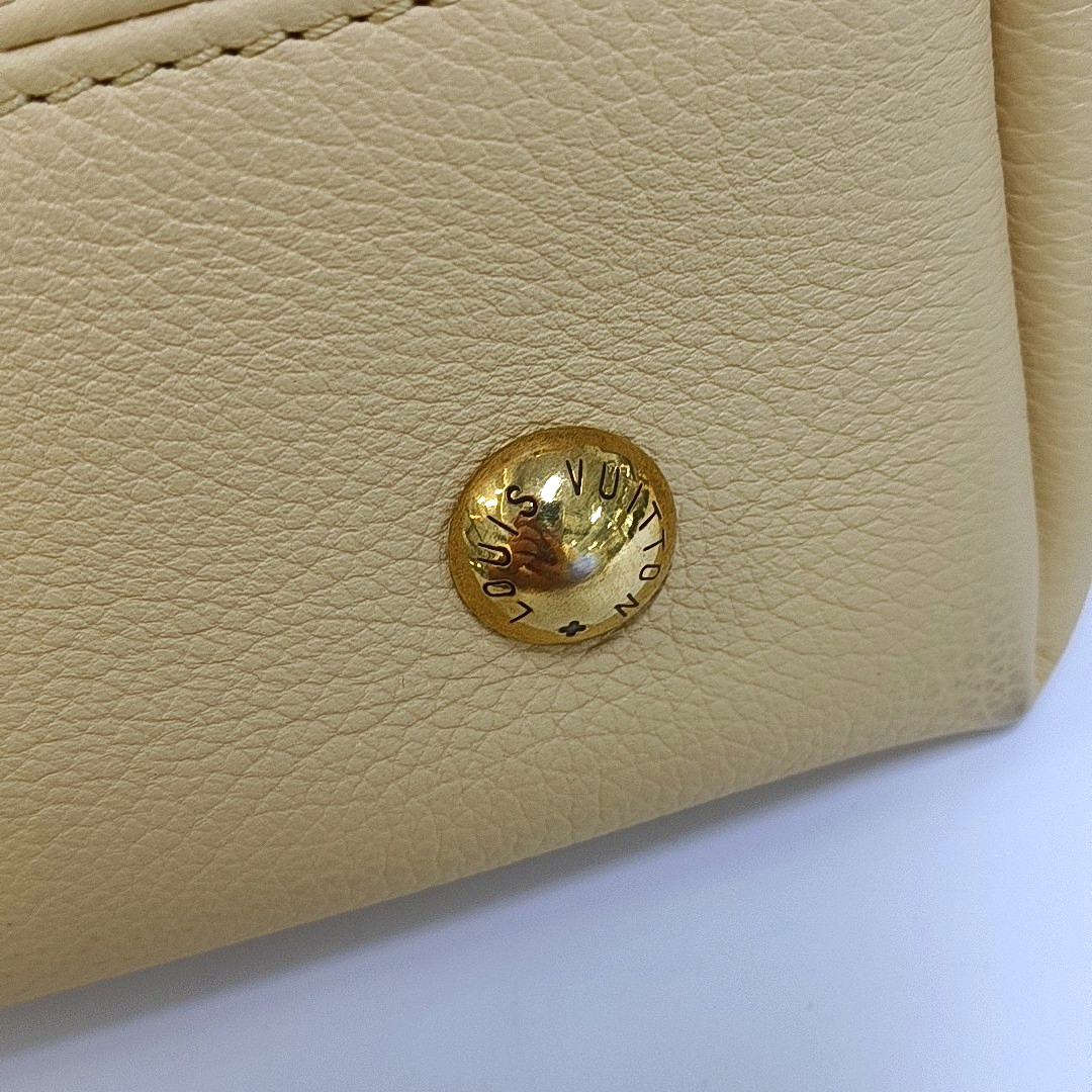 LOUIS VUITTON LOW KEY HOBO Small Mustard Yellow Leather Monogram Single Shoulder Bag with Detachable Strap-(SKU)-954611544