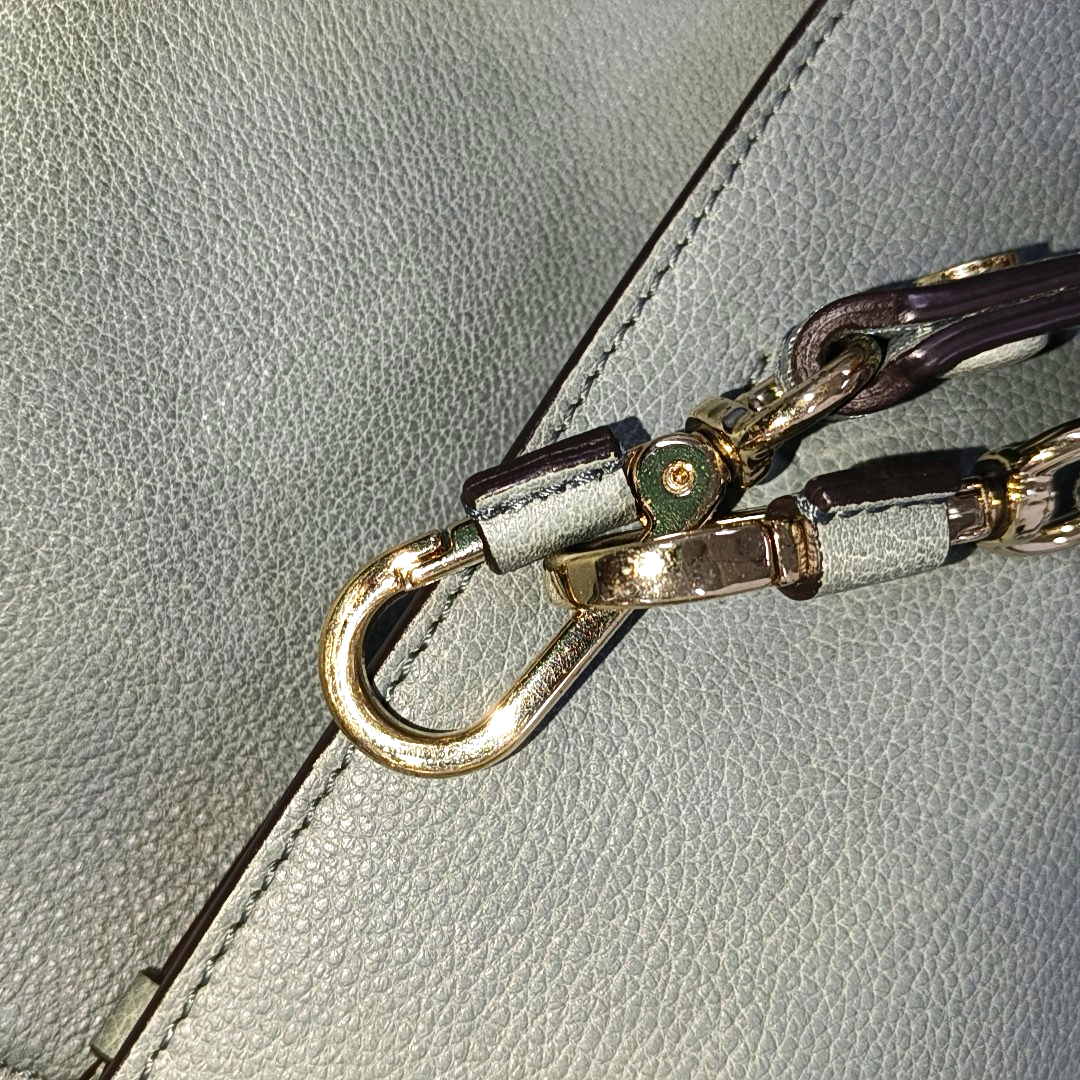 Chloé Faye Medium size Green Cowhide Leather Shoulder Bag Tote Golden hardware Removable shoulder strap-(SKU)-941110973
